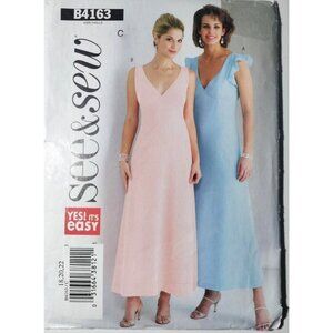 Butterick See Sew Sewing Pattern 4163 Dress Above Ankle Misses Petite Size 18-22
